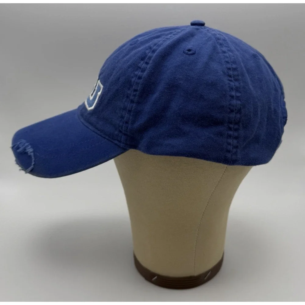 Disney MU Hat Monster Baseball Cap Adult One-Size Royal Blue Distressed Adjust
